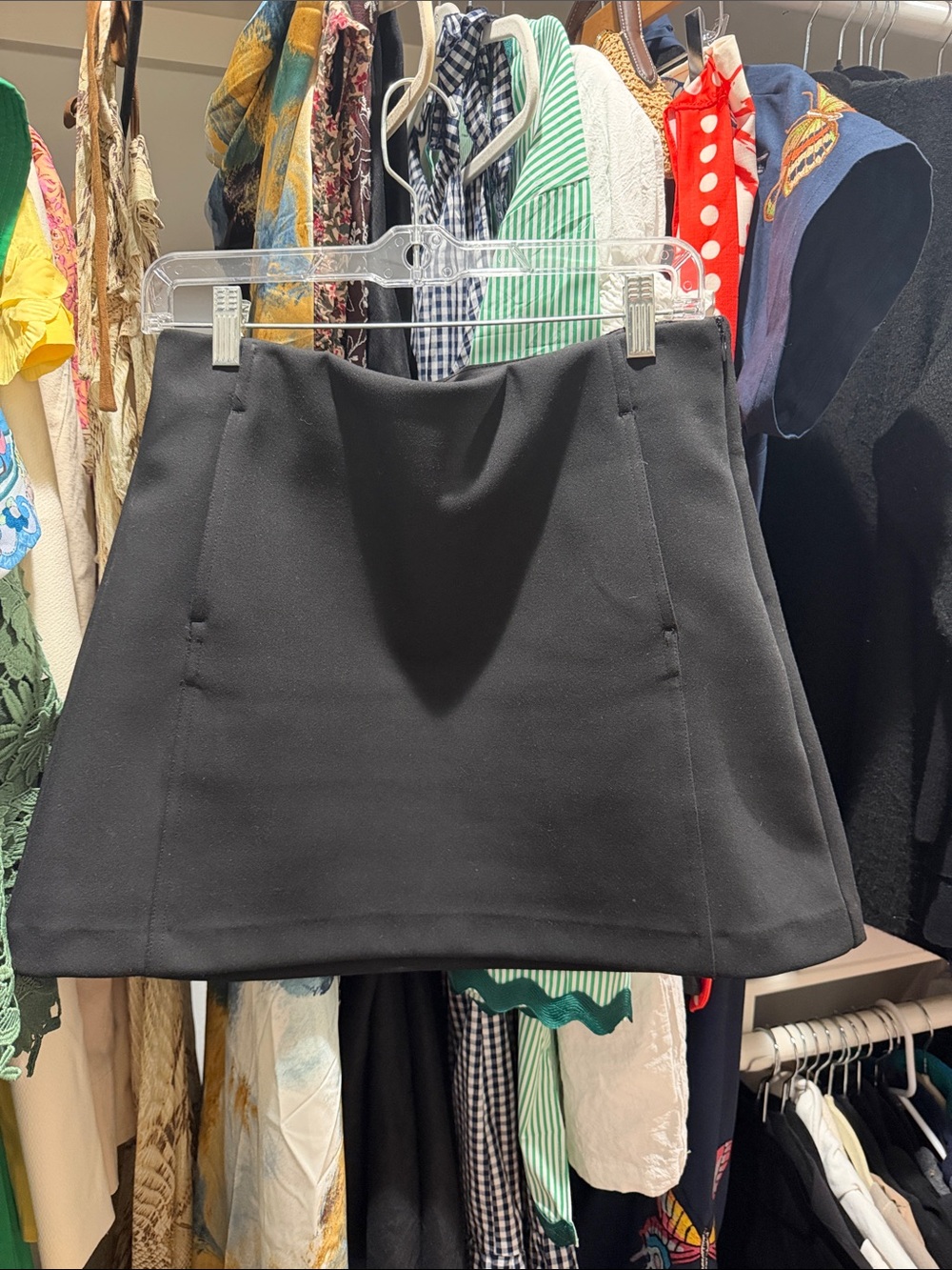 Zara Black A-Line Mini Skirt